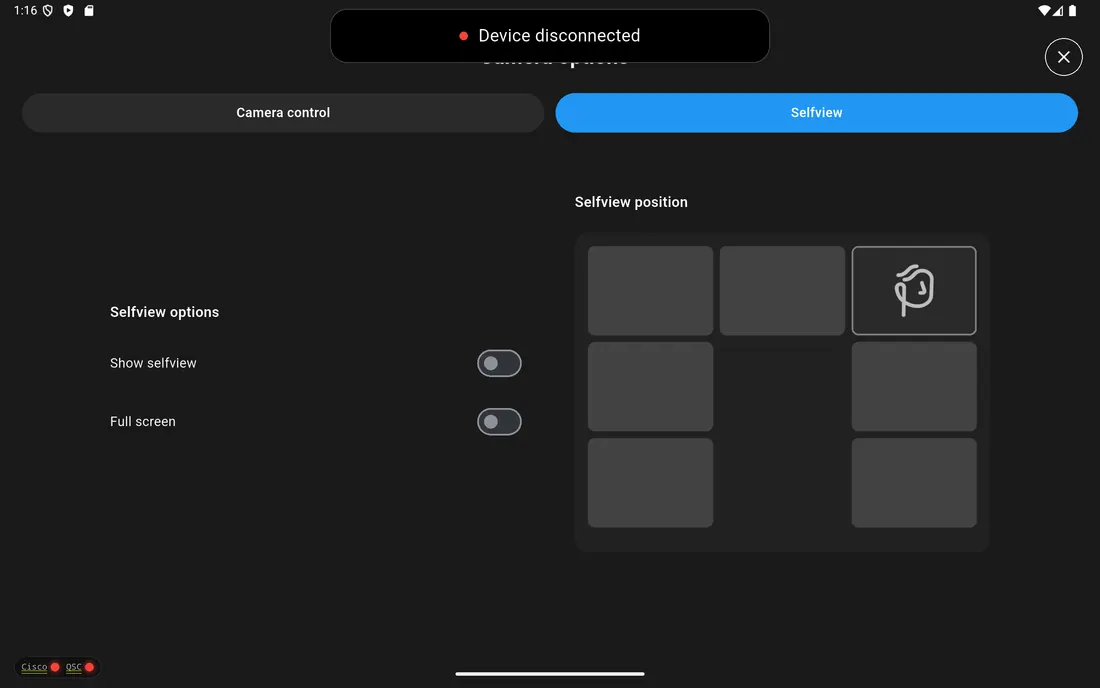 Room-OS control screen from the project gallery